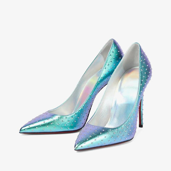 Iridescent Metallic Pointed Toe 100mm Pump