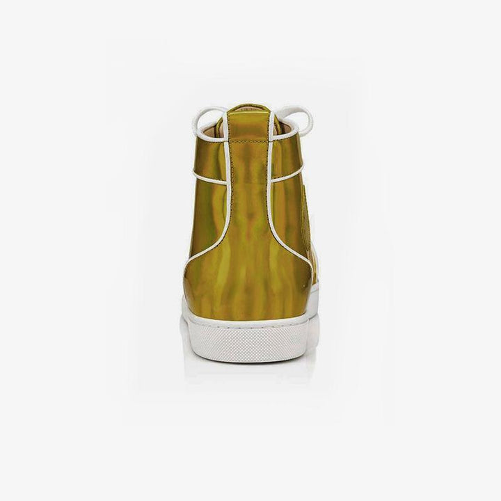 Golden Metallic Lace Up Sneakers - ARNO CONTI