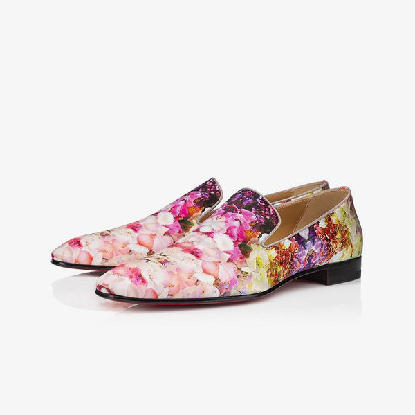 Flat Multicolor Loafers Flower Slip-ons