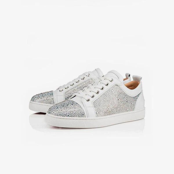 Leather Rhinestones Artwork Sneakers