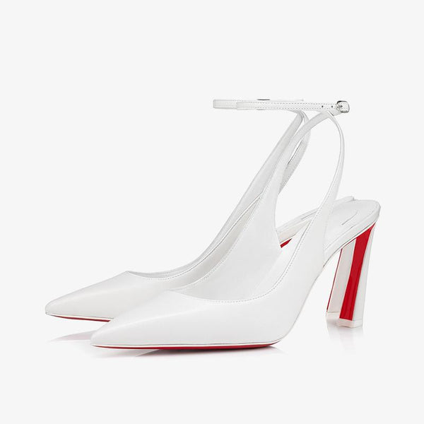 White Leather Strap 100mm Pump