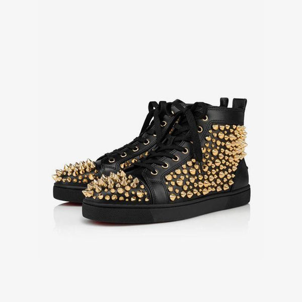 Studded Spikes Leather Flats Sneakers