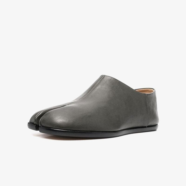 Dark Grey Slip-On Leather Loafers