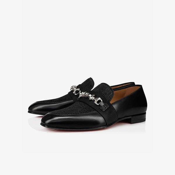 Mesh Loafers with Decorative Buckle