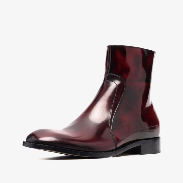 Wax-Coated Ankle Boots