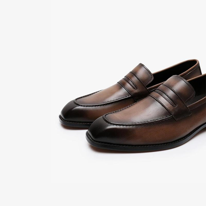 Brown Leather Loafers.