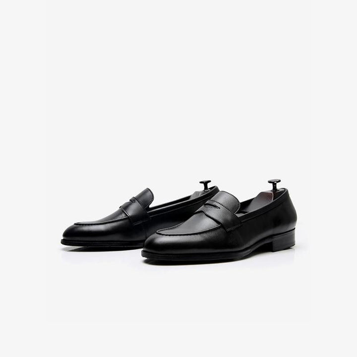 Black Round Toe Loafers.