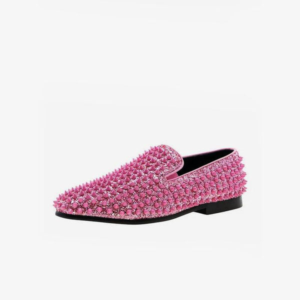 Sequined Glitter Spikes Rivets Loafer