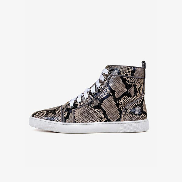 Flat High Top Sneakers Snakeskin