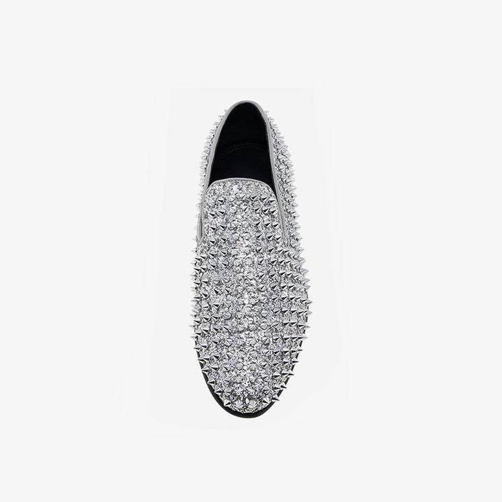 Sequined Glitter Spikes Rivets Loafer - ARNO CONTI