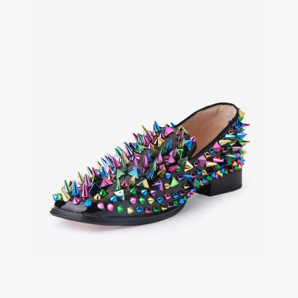 Vibrant Spike-Embellished Loafers