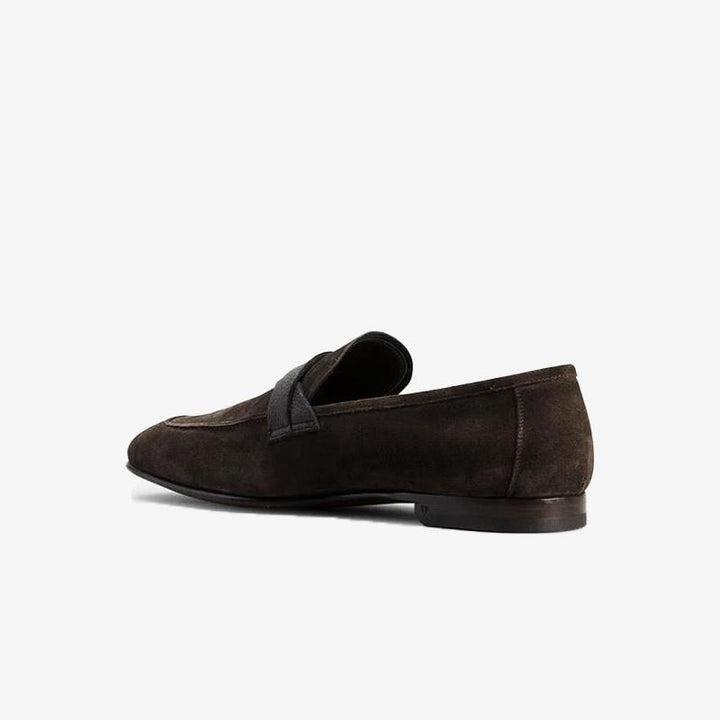 Twisted Suede Penny Loafers.