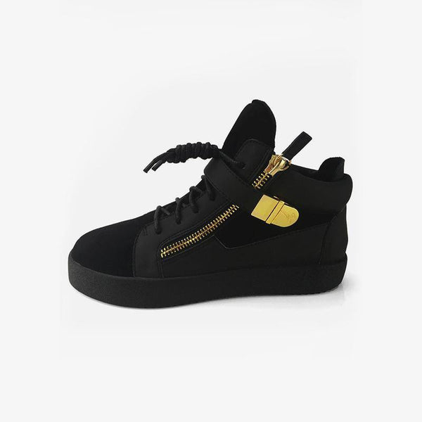 Black Sneakers Flat Skate Shoes - ARNO CONTI