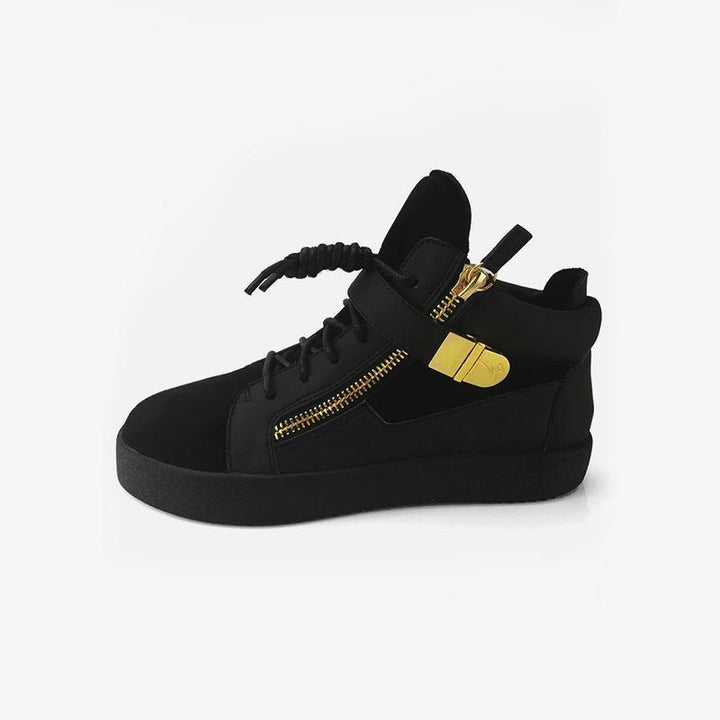 Black Sneakers Flat Skate Shoes - ARNO CONTI
