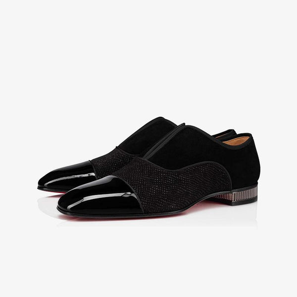 Fabric Patent Suede Loafers Male Shoes