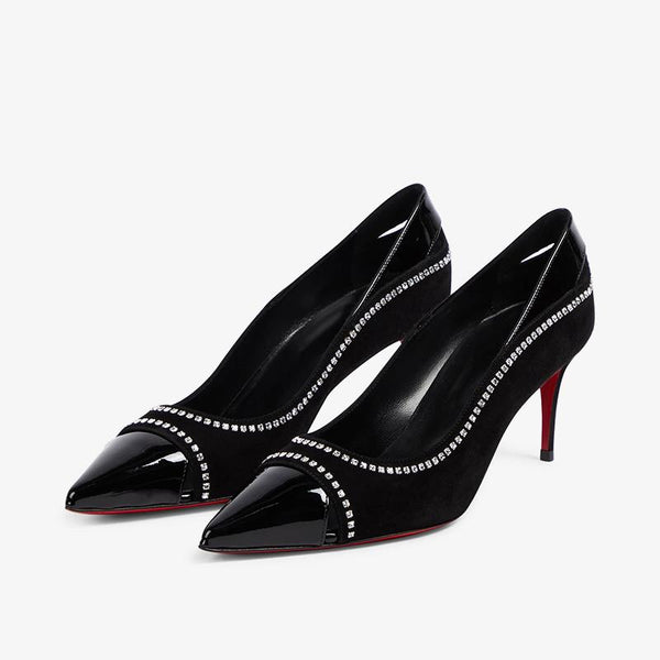 Black Leather 80 mm Pump