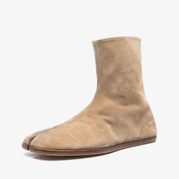 Beige Suede Ankle Boots