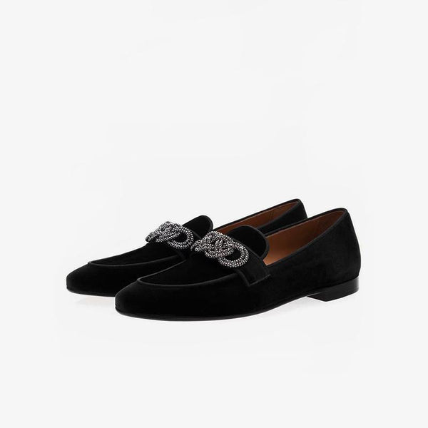 Suede Leather Metal Details Loafer