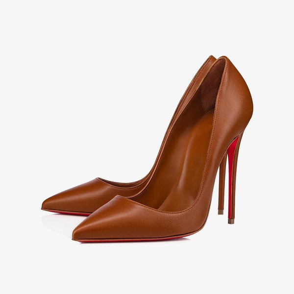 Brown Leather Stiletto with 120 mm Heel