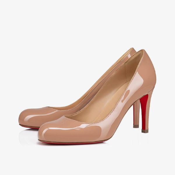 Beige Calf Leather Pumps with 80 mm Stiletto