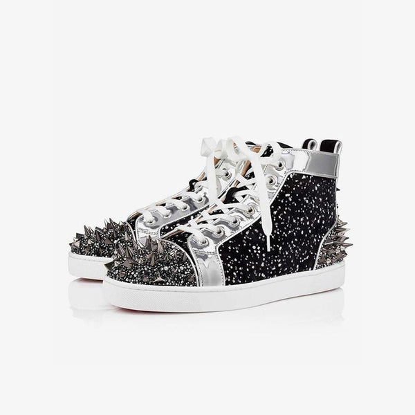 Spiked Strass Sneakers Velvet Leather