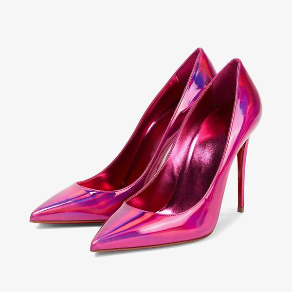 Red Iridescent Patent Leather Stiletto Pump