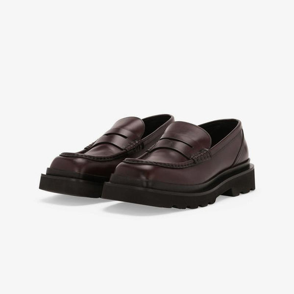 Brown Chunky Sole Penny Calf Loafer