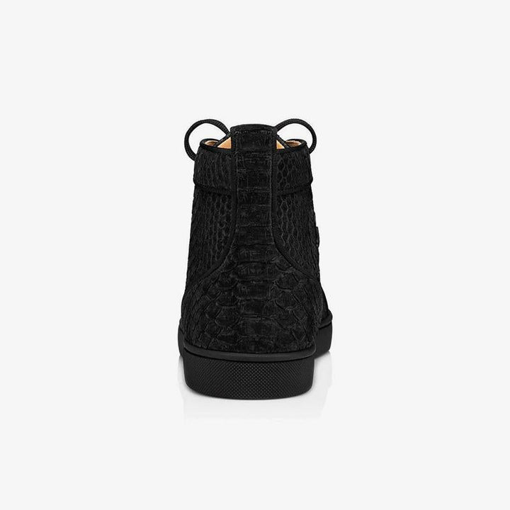 Round Toe Sneakers Black Snake Printed - ARNO CONTI