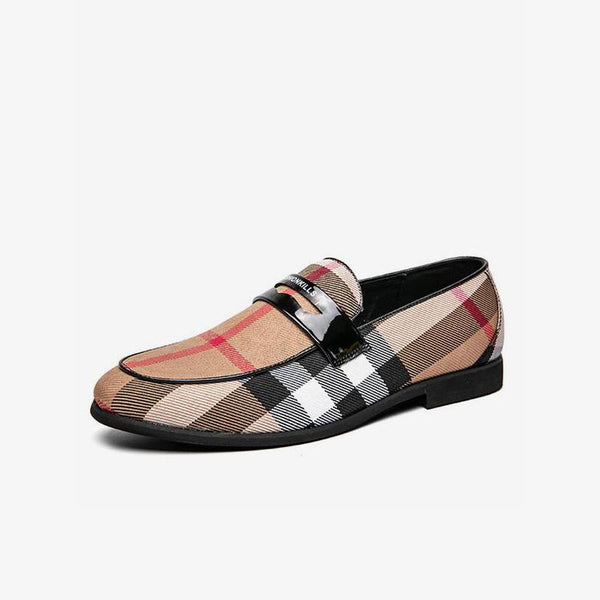 Monk Strap Plaid Slip-On Loafer