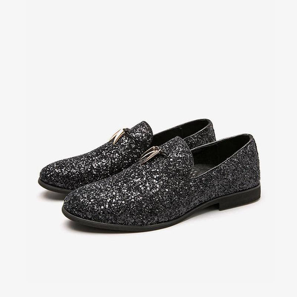 Mens Loafer Black Glitter