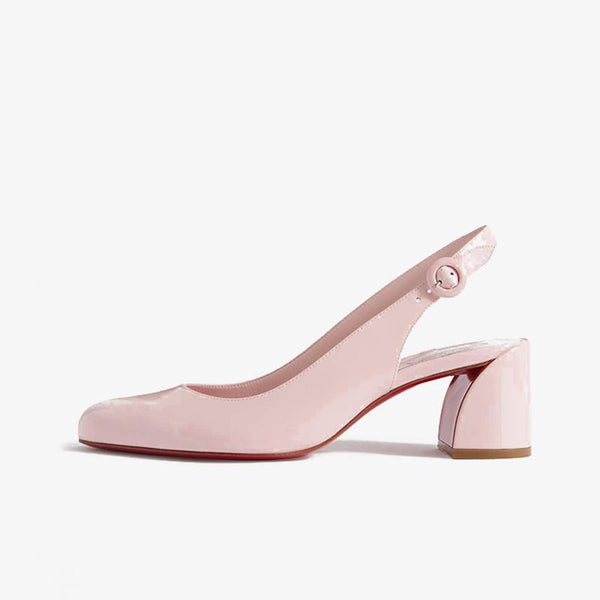 Pastel Pink Patent Leather Slingback 60mm Pump