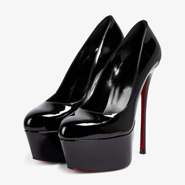 Black Patent Leather 140mm Pumps