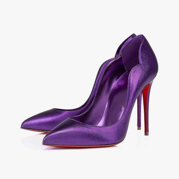 Jacaranda purple Leather 100mm Pumps