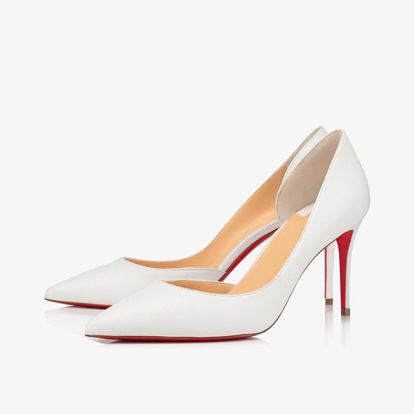 Classic White Shiny Leather 80mm Pumps