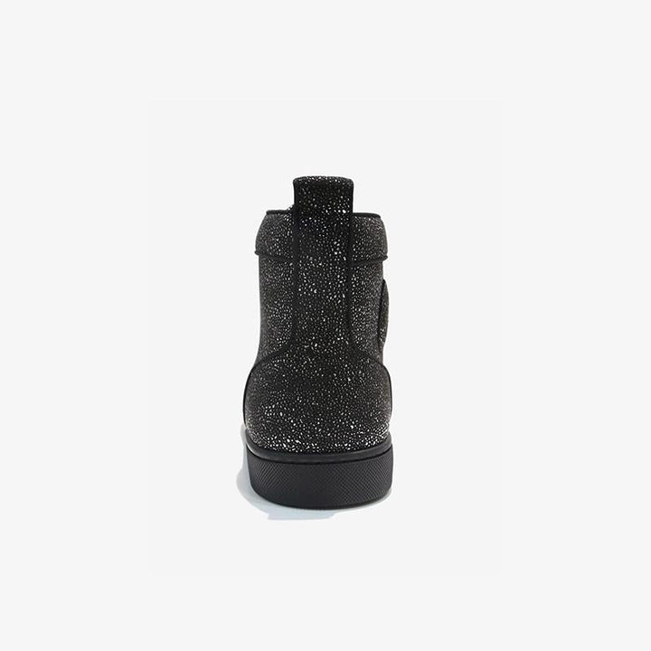 Suede Leather Studs Glitter Sneakers - ARNO CONTI