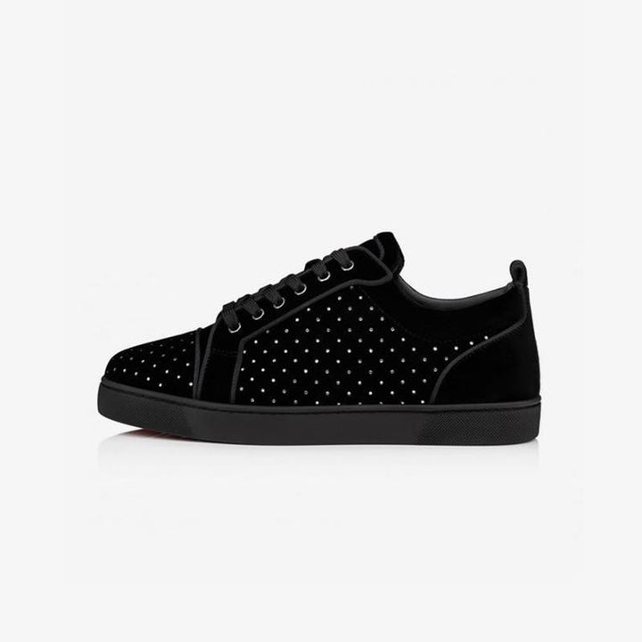 Silver Embellished Sneakers Leather Round Toe - ARNO CONTI