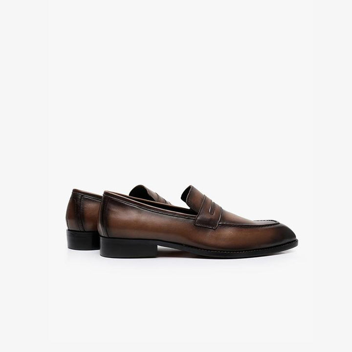 Brown Leather Loafers.