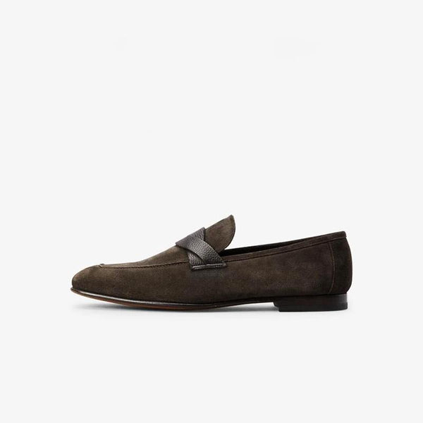 Twisted Suede Penny Loafers.