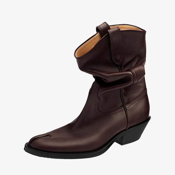 Classic Almond Toe Calf Leather Boots