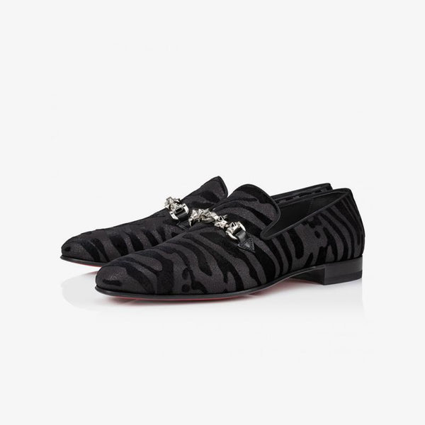 Zebra Suede Slip on Loafers