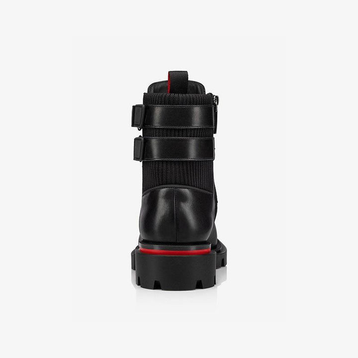 Black Buckle Two Straps Spikes Boots - ARNO CONTI