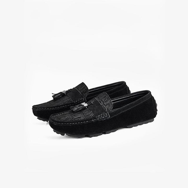 Alligator Tassel Driving Loafers.