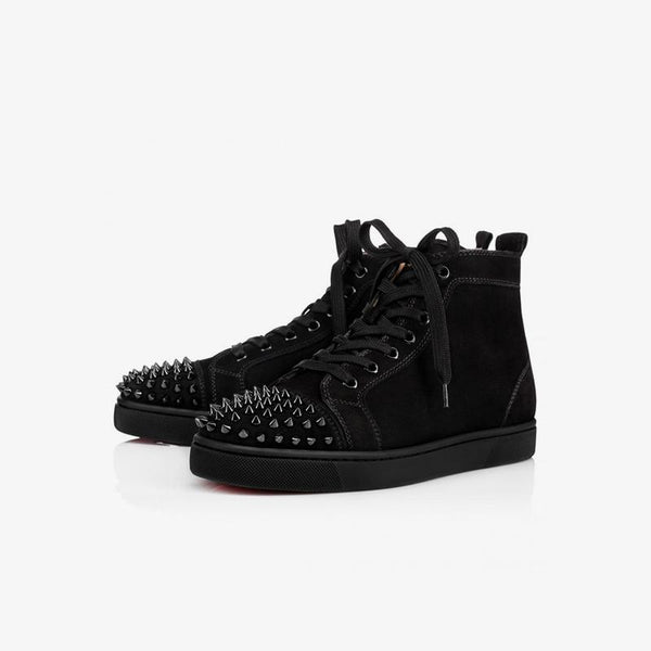 Spikes Suede Flat High-top Sneakers