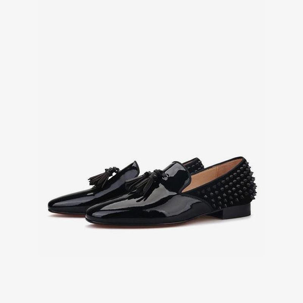 Leather Tassel Dress Slip On Loafers