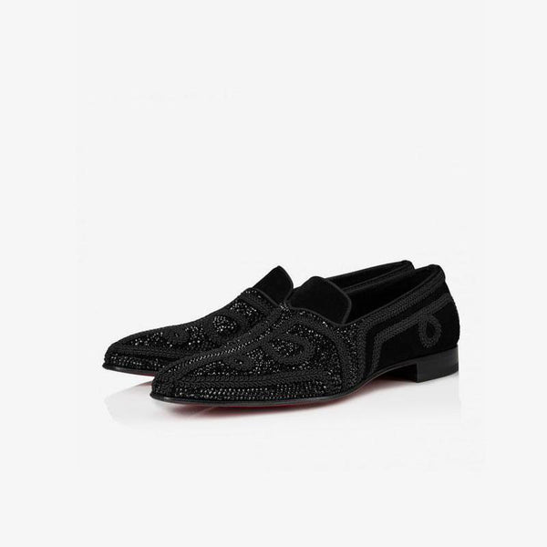 Suede Rhinestones Slip On Shoes