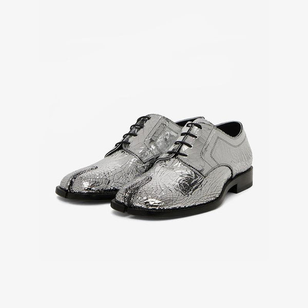 Metallic Crackle Dress Shoes