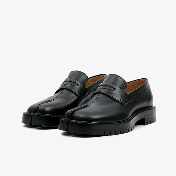 Black Leather Slip-On Loafer