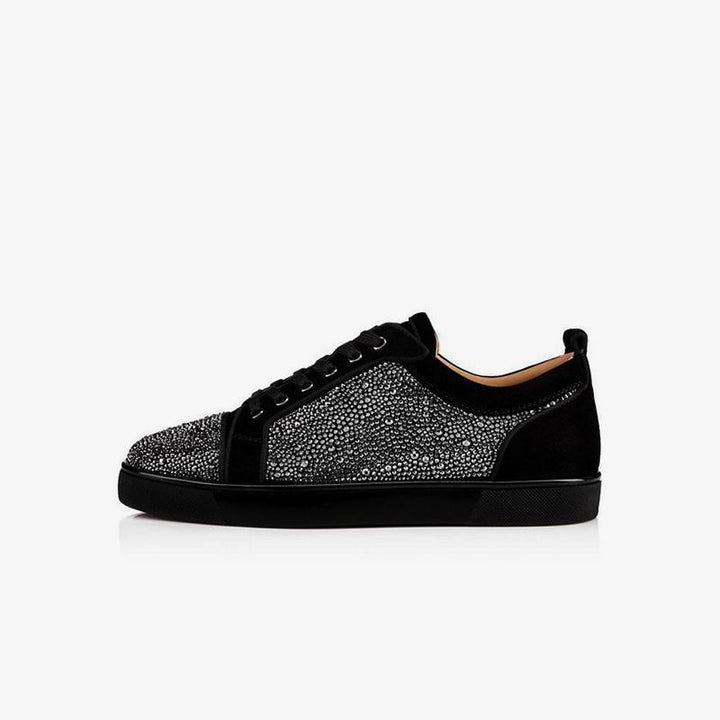 Leather Rhinestones Artwork Sneakers – ARNO CONTI