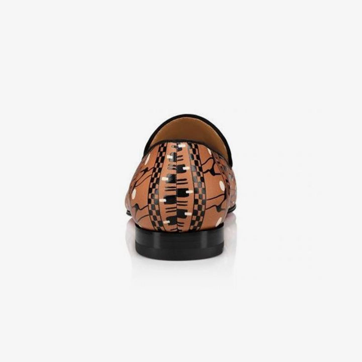 Tassel Greek Printing Calf Leather Loafers - ARNO CONTI
