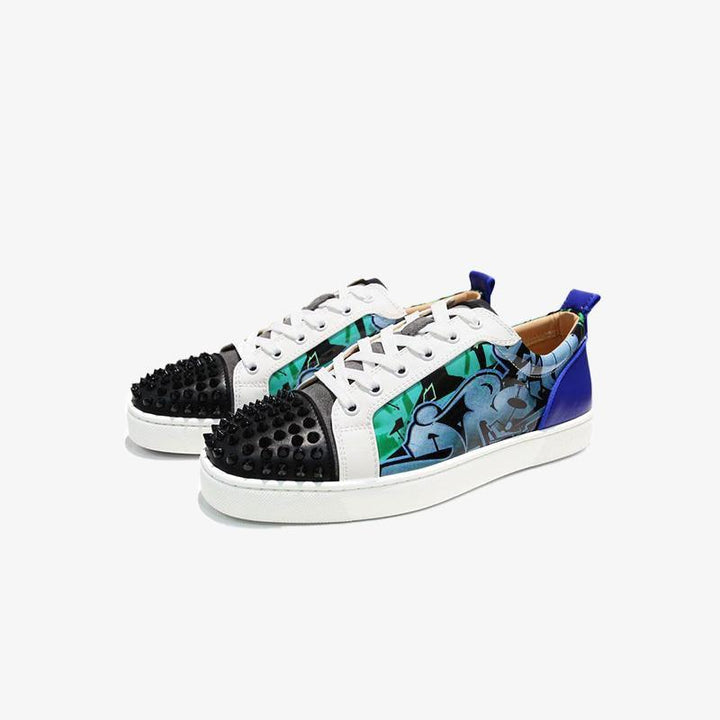 Blue Graffiti Sneakers - ARNO CONTI